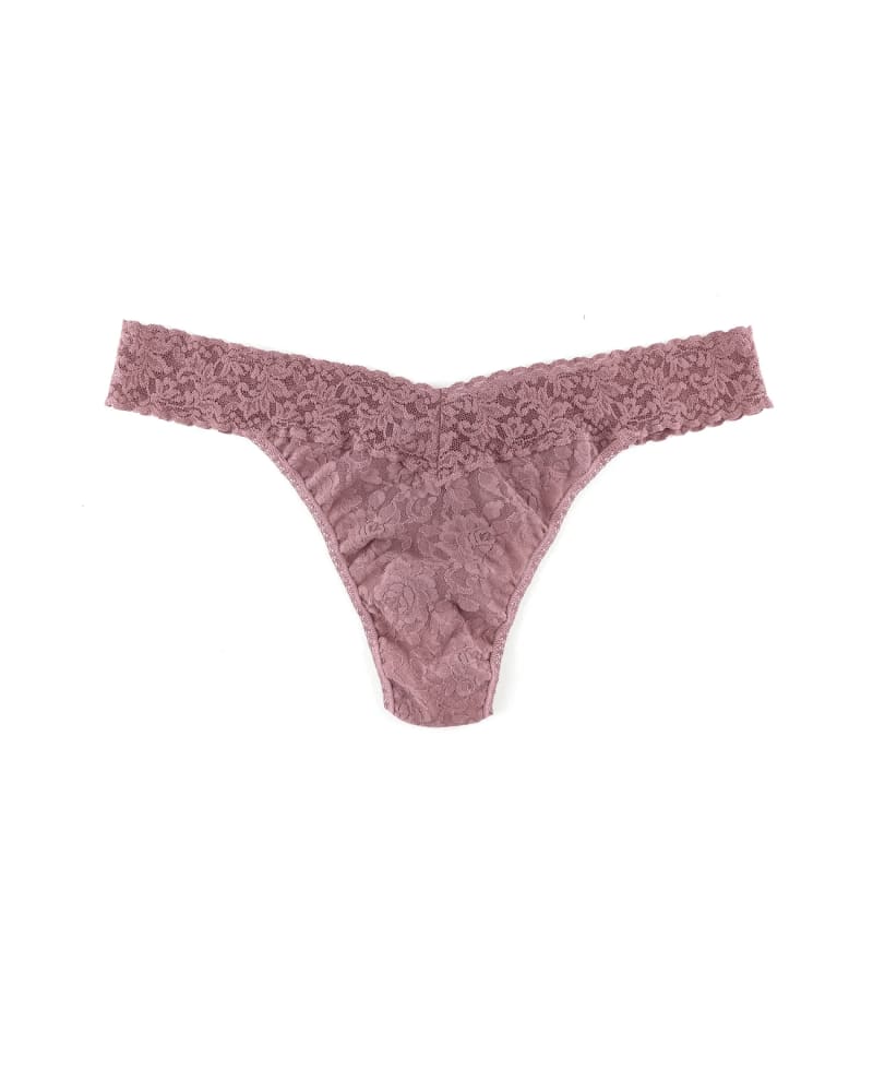 Front of a size one-size-fits-all SIGNATURE LACE PLUS THONG in ARHP-ARTICHOKE HEART PURPLE by Hanky Panky. | dia_product_style_image_id:272587